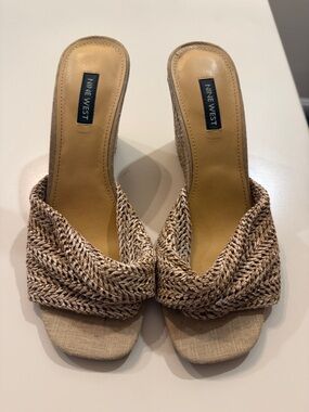 Nine West Neutral Braided Slide Mules - Size 7.5 - worn only 2 times!